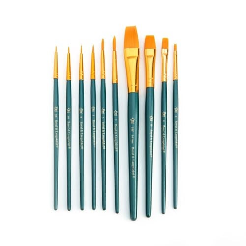 Royal Brush Langnickel Gold Taklon Brush Set Value Pack, 10-Pack - Image 2