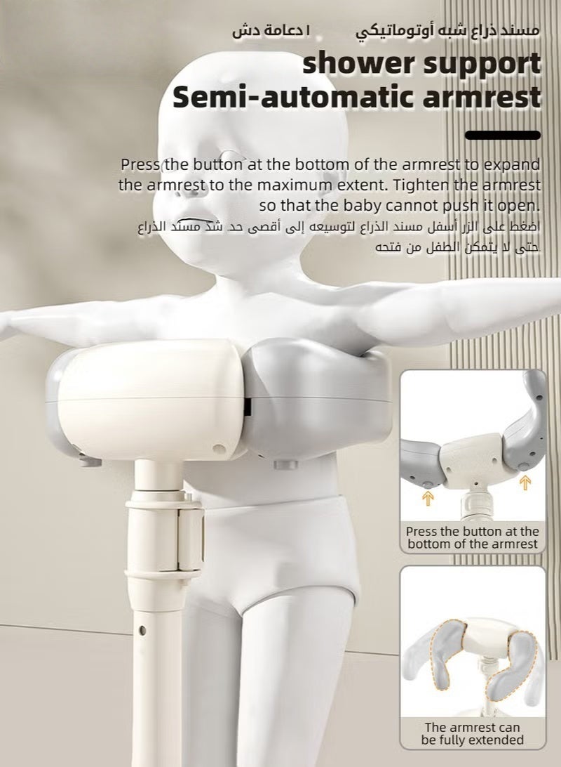 هوكور 13PCS دعم حمام الطفل ، حوض استحمام الطفل ، حوض استحمام الرضع ، كرسي حمام الرضع ، حمام الطفل القابل للطي مع قاعدة مضادة للانزلاق ، مساعد حمام قابل للتعديل مع غطاء دش + فرشاة شامبو + كأس دش + لعب البط * 4 + كرات المحيط * 5 - Image 5