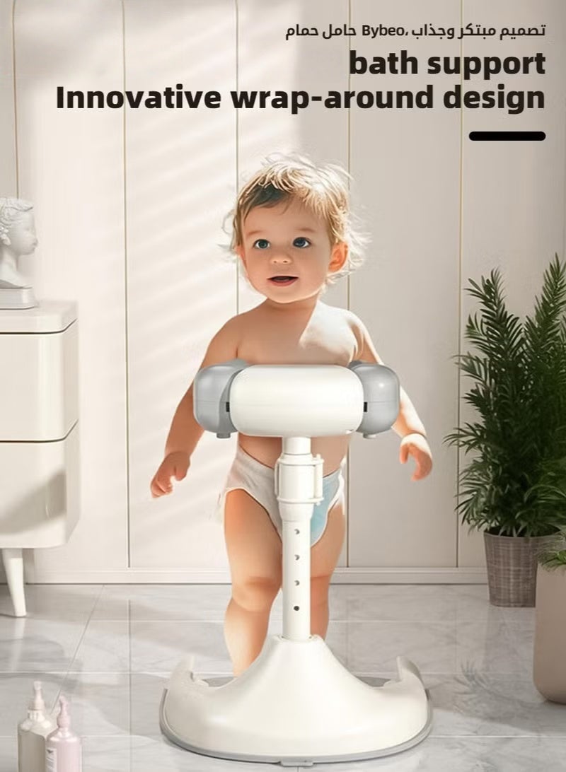 هوكور 13PCS دعم حمام الطفل ، حوض استحمام الطفل ، حوض استحمام الرضع ، كرسي حمام الرضع ، حمام الطفل القابل للطي مع قاعدة مضادة للانزلاق ، مساعد حمام قابل للتعديل مع غطاء دش + فرشاة شامبو + كأس دش + لعب البط * 4 + كرات المحيط * 5 - Image 3