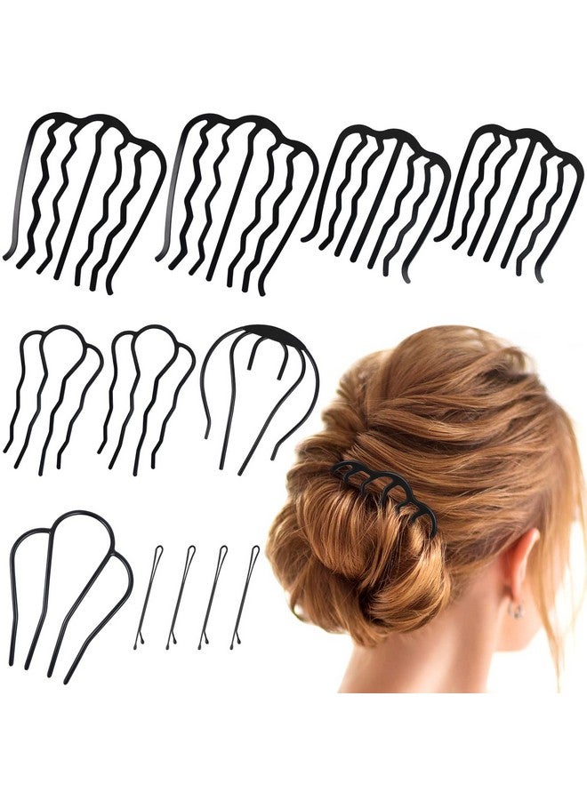 MIKIMIQI 12 Pcs Hair Side Combs For Women Accessories Hair Fork Clips For Updo Bun Ushape Hair Combs For French Twist Teeth Hair Pin For Women Girls Vintage Hair Styling Accessories - Image 1