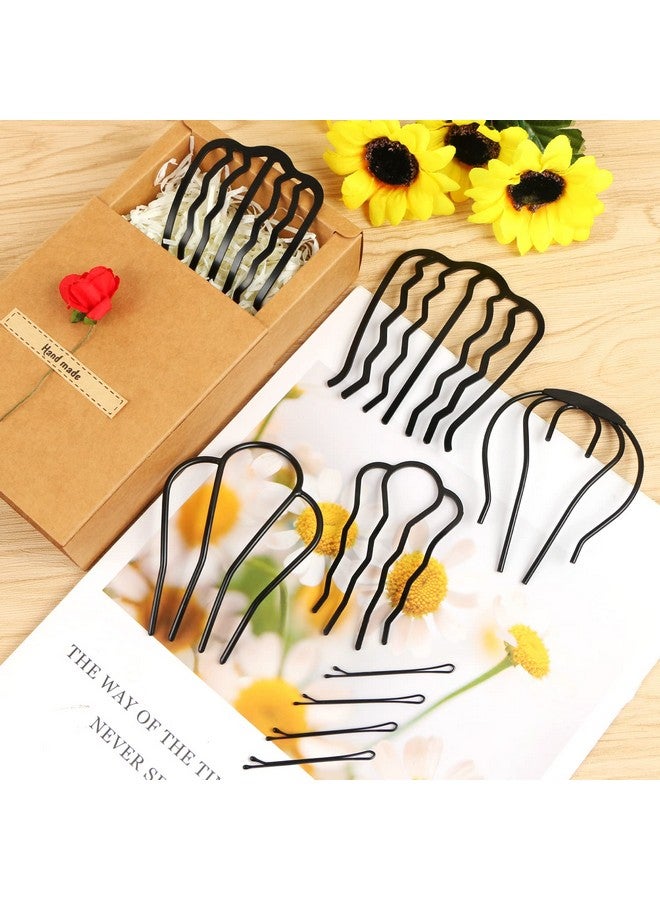 MIKIMIQI 12 Pcs Hair Side Combs For Women Accessories Hair Fork Clips For Updo Bun Ushape Hair Combs For French Twist Teeth Hair Pin For Women Girls Vintage Hair Styling Accessories - Image 3