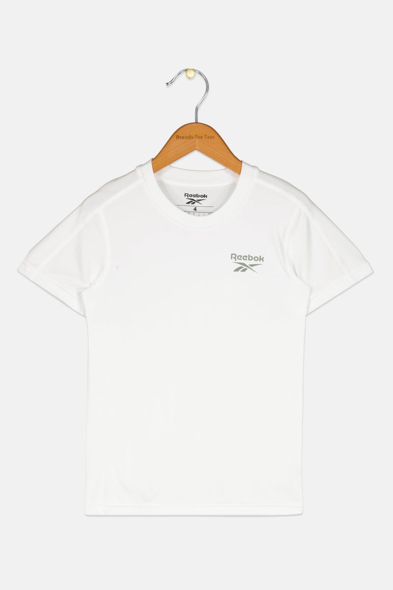 Reebok Toddlers Boy Brand Logo Short Sleeve Training T-Shirt, White - Image 2