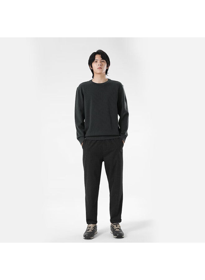 Markless Men's Sweater Autumn Winter Lenzing Lyocell Smooth Knit Casual Crew Neck Pullover Base Shirt 3760 Deep Space Gray M - Image 2