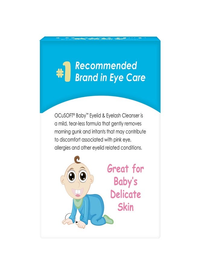 OCuSOFT Baby Eyelid and Eyelash Cleanser, Pre-Moistened Towelette, White/Blue 20 Count - Image 2