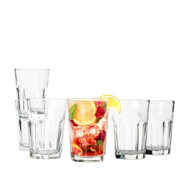 Vikko Drinking Glasses 115 Ounce Glass Cups Durable Glasses Drinking Set of 6 Stackable Water Glasses Highball Glasses Heavy Base Tumblers  Water Glasses Dishwasher Safe Cups for Kitchen