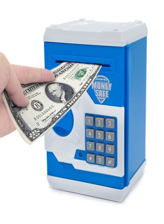 Mummy Please Musical Money Safe Kids Piggy Savings Bank【Pack of 1】【】 (Blue) - Image 1