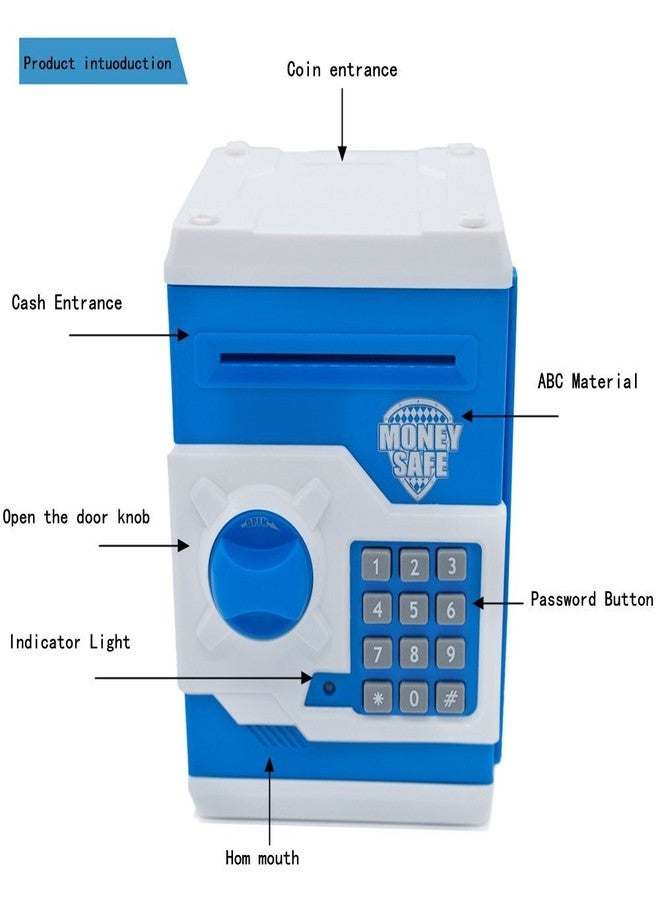Mummy Please Musical Money Safe Kids Piggy Savings Bank【Pack of 1】【】 (Blue) - Image 5