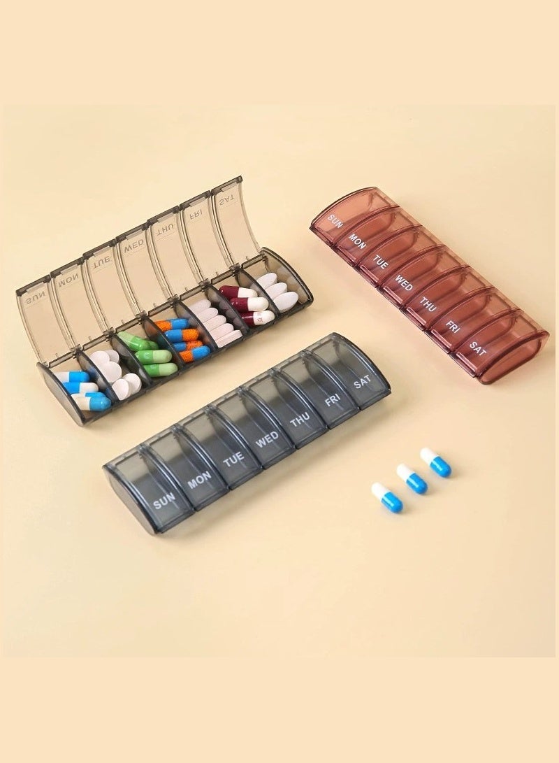 lebonaer Weekly Pill Organizer, Weekly Pill Box, 7 Day Pill Case, Oversize Daily Medicine Pill Dispenser, Daily Pill Cases for Pills/Vitamin/Fish Oil/Supplements (Grey) - Image 3
