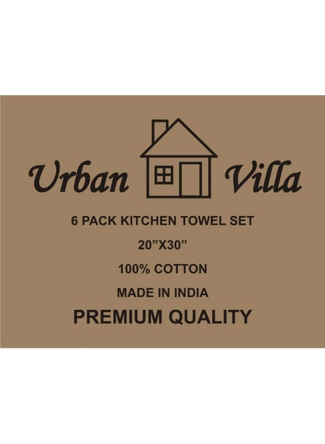 Urban Villa  Kitchen Towels, Premium Quality, Solid Satin Weave 100% Cotton Dish Towels, Ultra Soft (Size: 20X30 Inch), Black Highly Absorbent Bar Towels And Tea Towels - (Set Of 7) (Solid White)  - Image 2