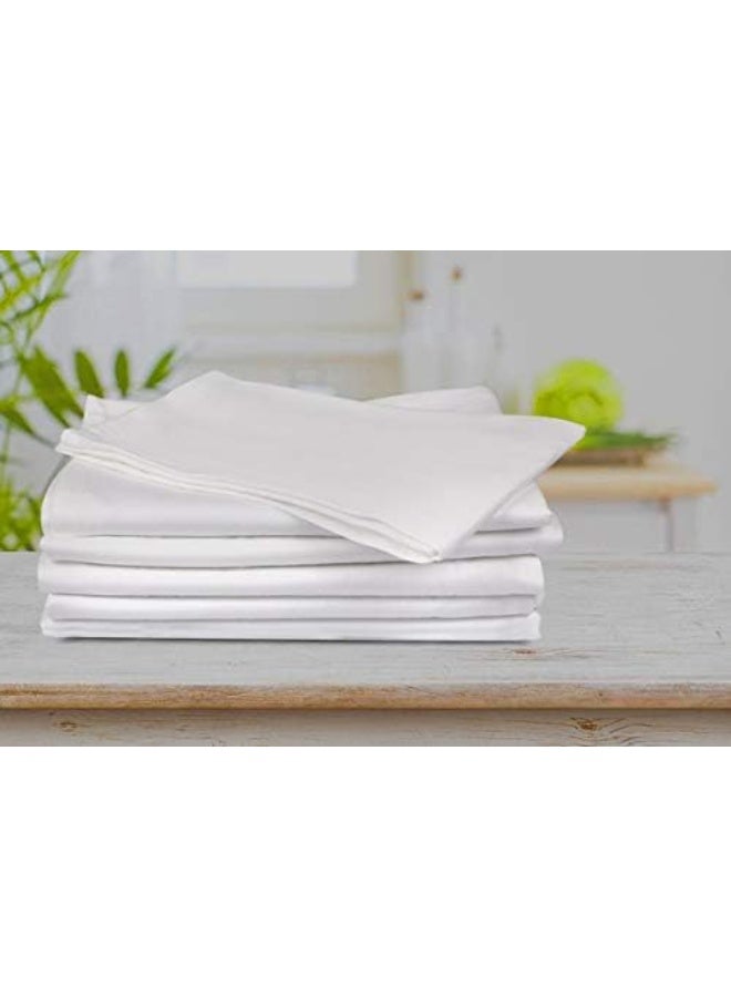 Urban Villa  Kitchen Towels, Premium Quality, Solid Satin Weave 100% Cotton Dish Towels, Ultra Soft (Size: 20X30 Inch), Black Highly Absorbent Bar Towels And Tea Towels - (Set Of 7) (Solid White)  - Image 4