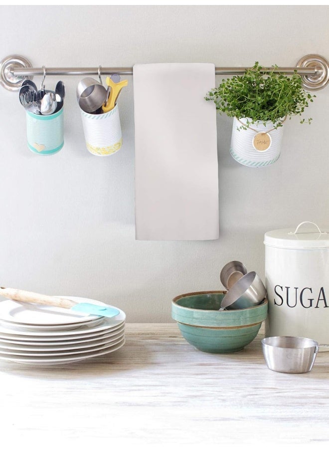 Urban Villa  Kitchen Towels, Premium Quality, Solid Satin Weave 100% Cotton Dish Towels, Ultra Soft (Size: 20X30 Inch), Black Highly Absorbent Bar Towels And Tea Towels - (Set Of 7) (Solid White)  - Image 5