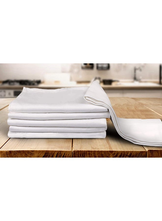 Urban Villa  Kitchen Towels, Premium Quality, Solid Satin Weave 100% Cotton Dish Towels, Ultra Soft (Size: 20X30 Inch), Black Highly Absorbent Bar Towels And Tea Towels - (Set Of 7) (Solid White)  - Image 3