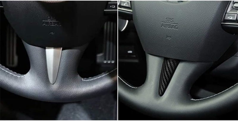 cheekyglo Cron Fiber Decortive Cover, 2-Pck Steering Wheel and Ger Shift Kno Cover Molded Style Decortive Pnel Cron Fiber ccessories Fit for Infiniti Q50 2014-2020-Steering Wheel & Gear Shift Knob Cover - Image 4