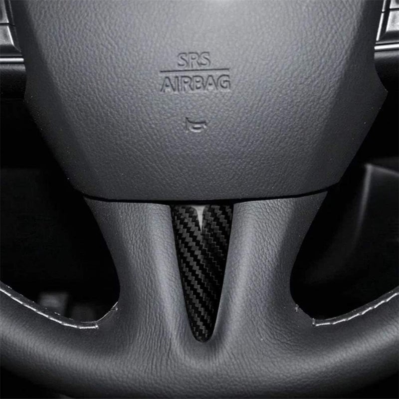 cheekyglo Cron Fiber Decortive Cover, 2-Pck Steering Wheel and Ger Shift Kno Cover Molded Style Decortive Pnel Cron Fiber ccessories Fit for Infiniti Q50 2014-2020-Steering Wheel & Gear Shift Knob Cover - Image 2
