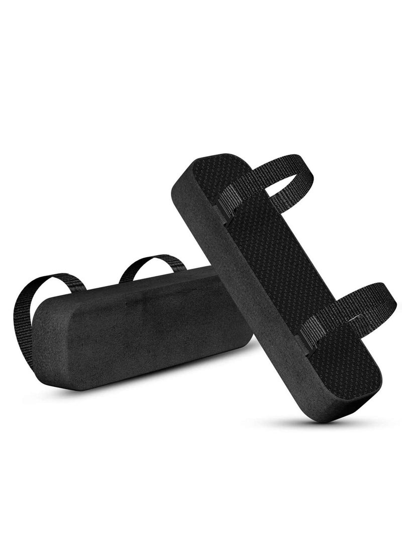 SOLARAE وسائد مسند الذراع للكرسي، عبوة 2 وسادة مسند ذراع مبطنة مع وسادة كوع من الذاكرة لتخفيف ضغط الساعد، أغطية كراسي للكرسي المكتبي، الكرسي المتحرك، الكرسي المريح (أسود) - Image 1