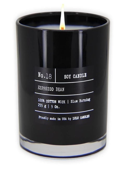 Lulu Candles | Espresso Bean | Luxury Scented Soy Jar Candle | Hand Poured in The USA | Highly Scented & Long Lasting- 9 Oz.