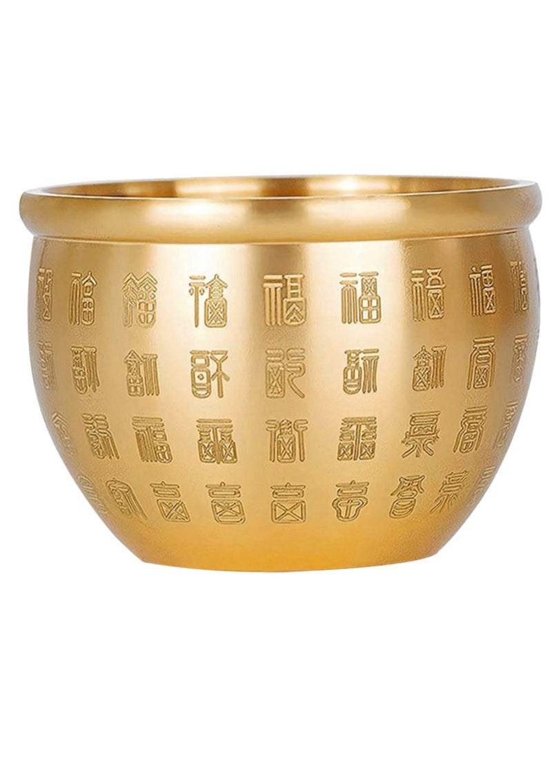 Excefore Home Decor Wealth Luck Bowl Small Treasure Basin Gold Brass Fortune Bowl Table Centerpiece Offering Bowl Wealth Basin Money Bowl Statue Shui Decor Decoraciones Para Salas De Casa  - Image 5