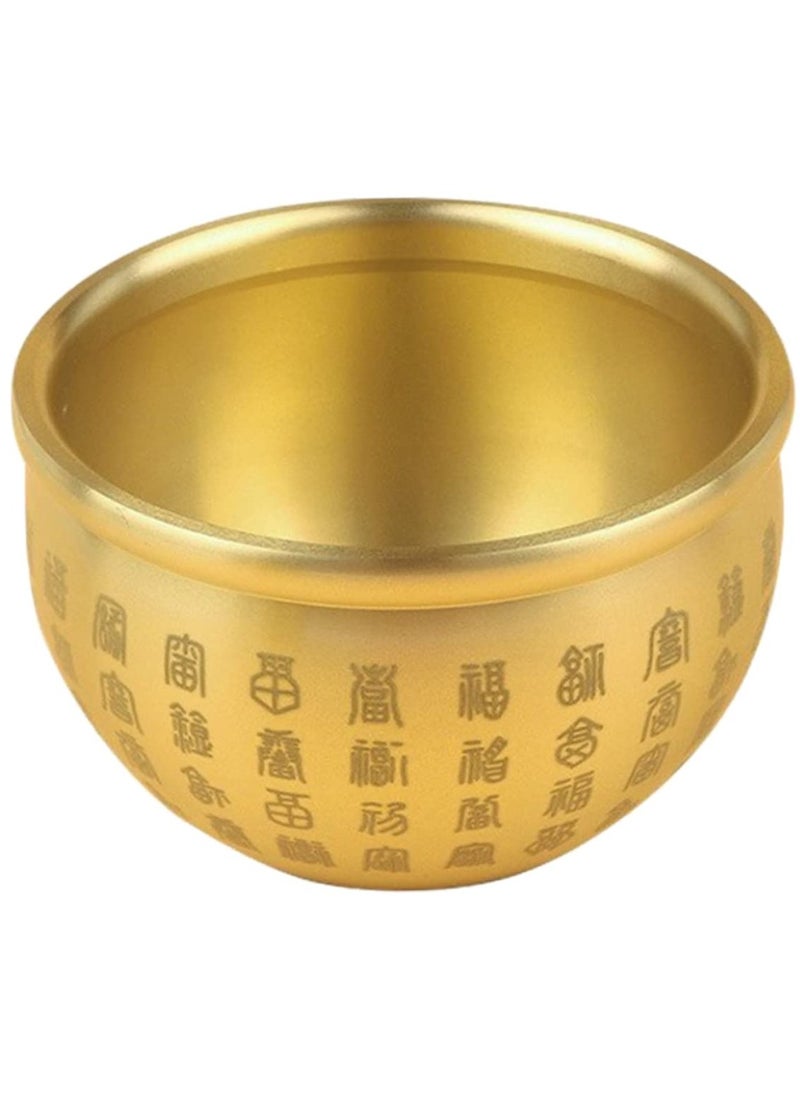 Excefore Home Decor Wealth Luck Bowl Small Treasure Basin Gold Brass Fortune Bowl Table Centerpiece Offering Bowl Wealth Basin Money Bowl Statue Shui Decor Decoraciones Para Salas De Casa  - Image 4
