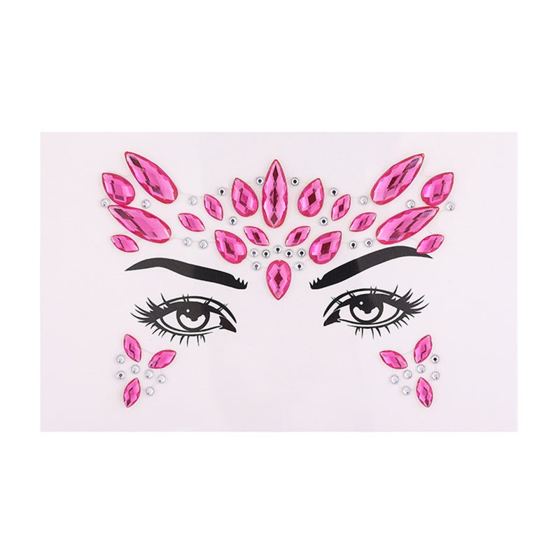 Rhinestone Face Stickers: Acrylic Resin Material, Strong Durable Adhesive - Easy To Apply Remove Crystal Decorative Stickers for Stage Makeup Performance, Eye Makeup Enthusiasts - Image 1
