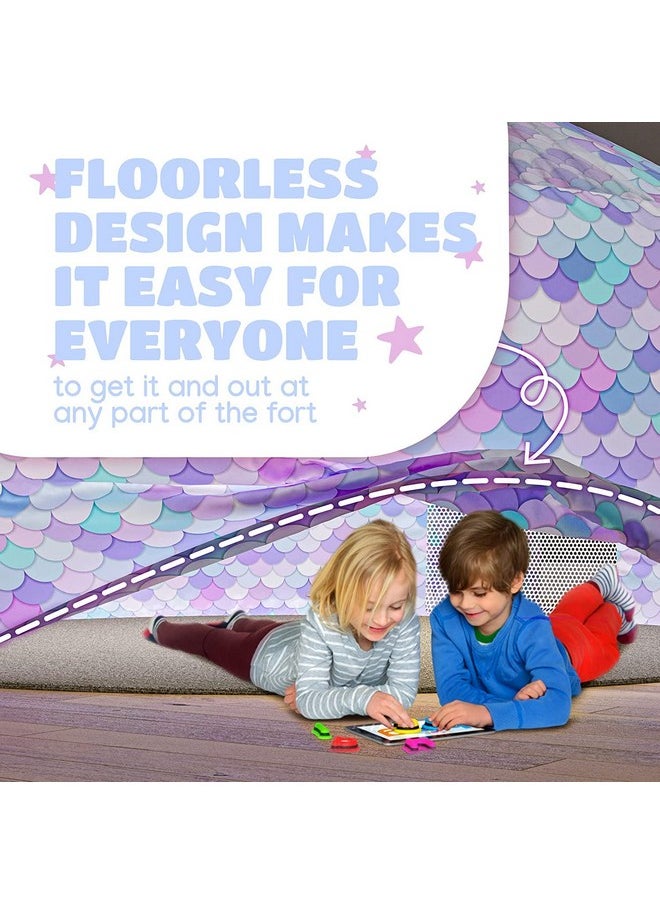 Skywin - Air Tent Fort For Kids, Inflatable Tent For Kids Playhouse Fan Tent (Mermaid) - Improved Blow Up Fort, Sets Up And Stores Away In Seconds (Fan Not Included)  - Image 5