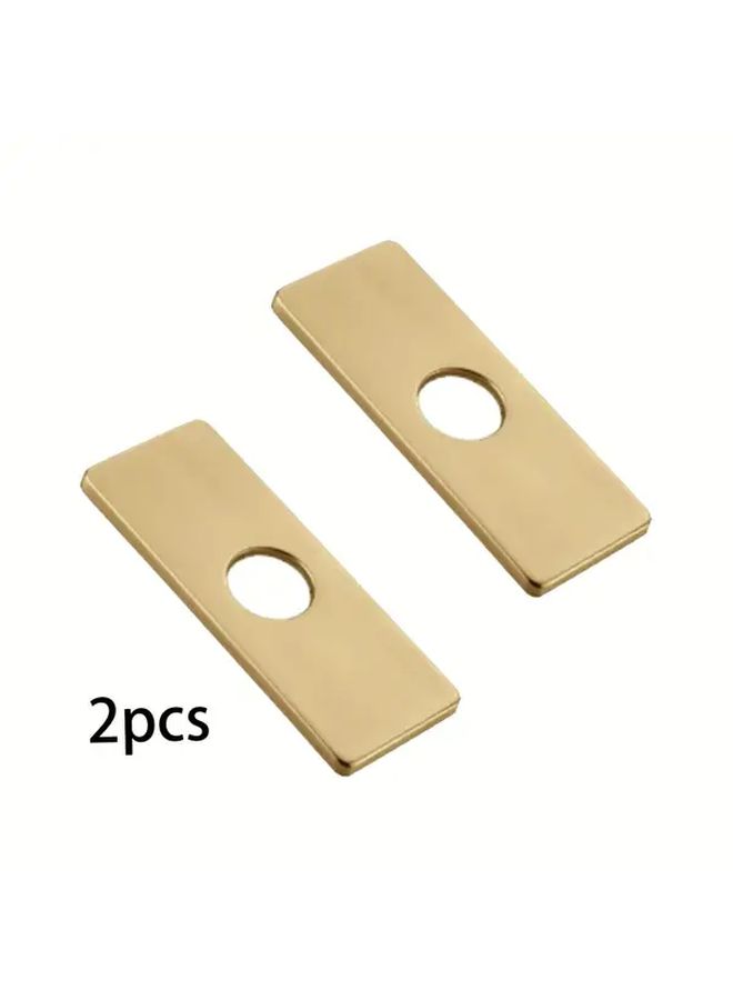 2Pcs Brushed Golden Base Plates 6 Inch Decorative for Kitchen Faucets Bathroom Fixtures - Image 1