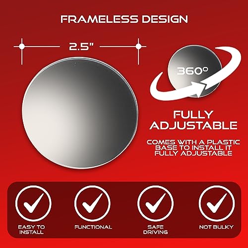 Utopicar 2.5" Unique Convex Blind Spot Side: Rear View - Truck And Car Rearview Mirror - Automotive Exterior Blindspot Accessories For Men & Women - Auto Parts (2pack) - Image 3