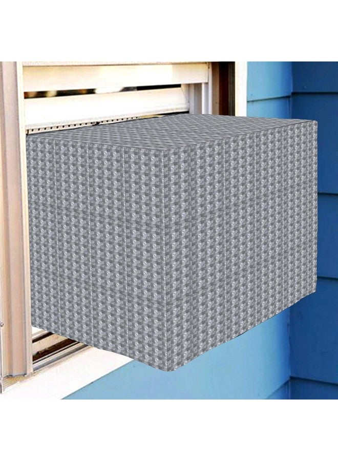 Kuber Industries Window AC Cover | PVC Check Design AC Cover | AC Cover for Outer | Dustproof AC Cover | Waterproof AC Cover | 1.5 Ton AC Cover for Window | Gray - Image 1