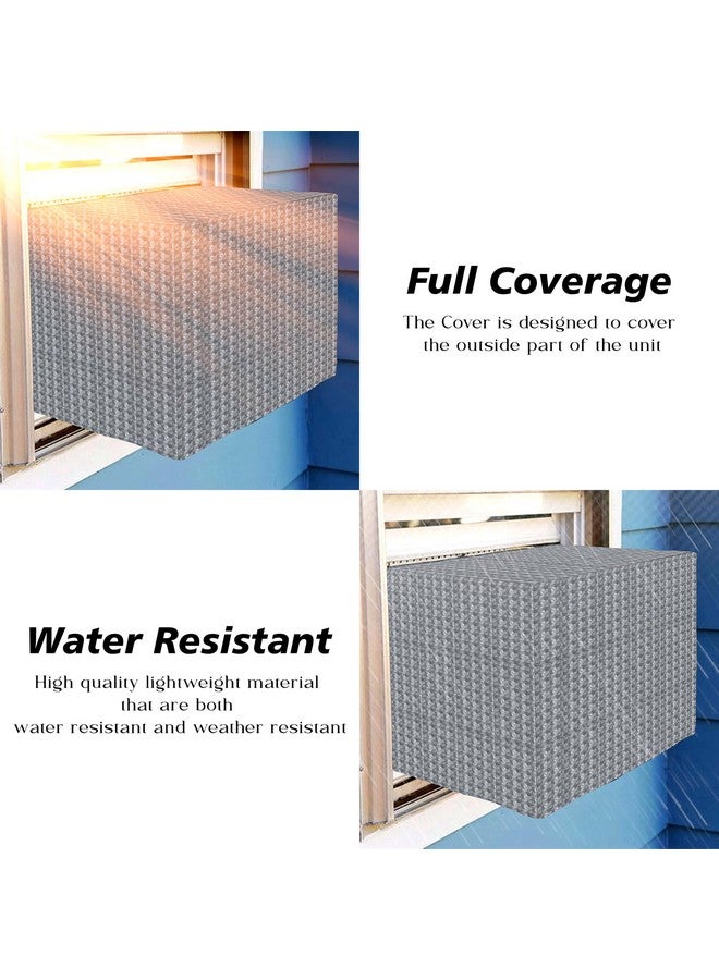 Kuber Industries Window AC Cover | PVC Check Design AC Cover | AC Cover for Outer | Dustproof AC Cover | Waterproof AC Cover | 1.5 Ton AC Cover for Window | Gray - Image 5