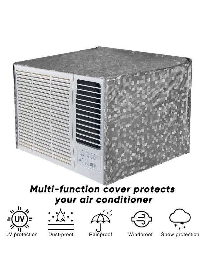 Kuber Industries Window AC Cover | PVC Check Design AC Cover | AC Cover for Outer | Dustproof AC Cover | Waterproof AC Cover | 1.5 Ton AC Cover for Window | Gray - Image 4
