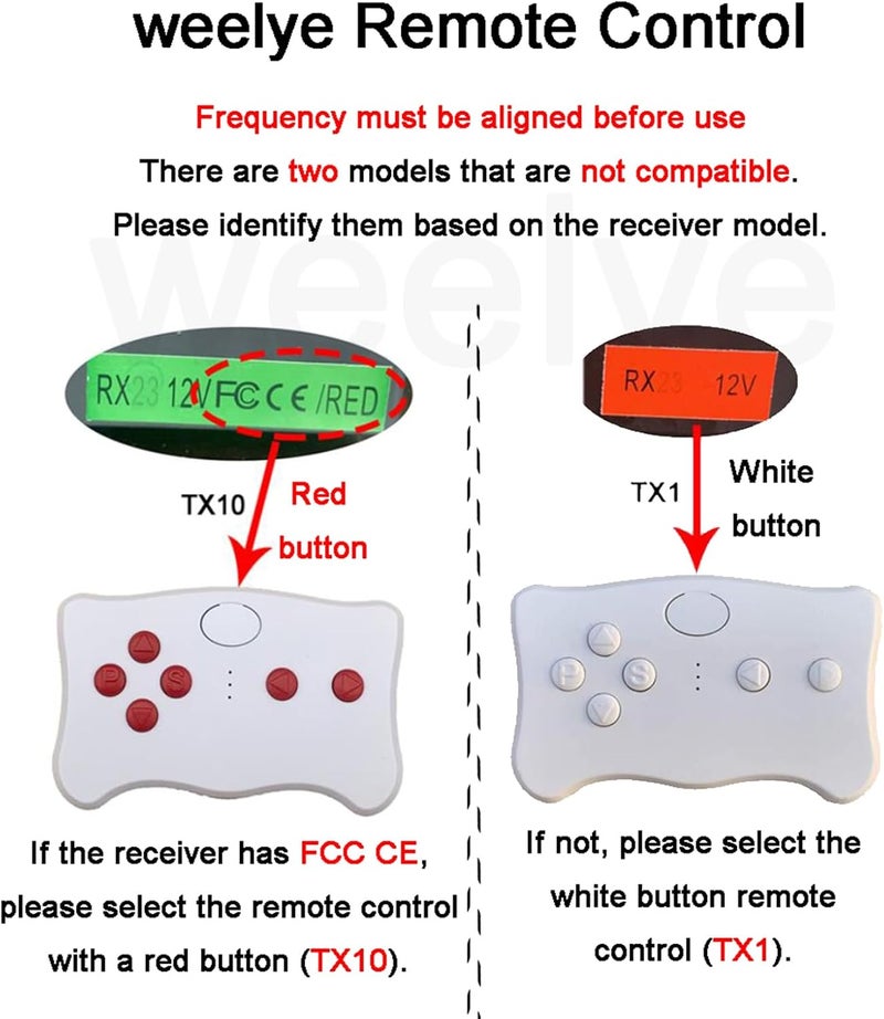 weelye TX10 Red Button 2.4G Bluetooth Remote Control for Kids Electric Ride On Car - Image 2