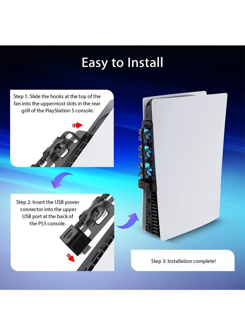 DUOBEY - PS5 Console Cooling Fan with LED Light for Both Disc and Digital Editions - Image 1