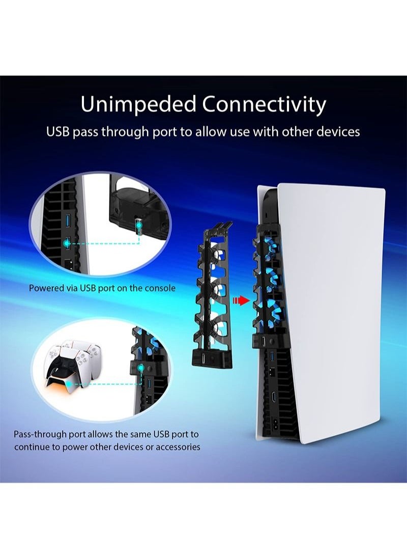 DUOBEY - PS5 Console Cooling Fan with LED Light for Both Disc and Digital Editions - Image 1