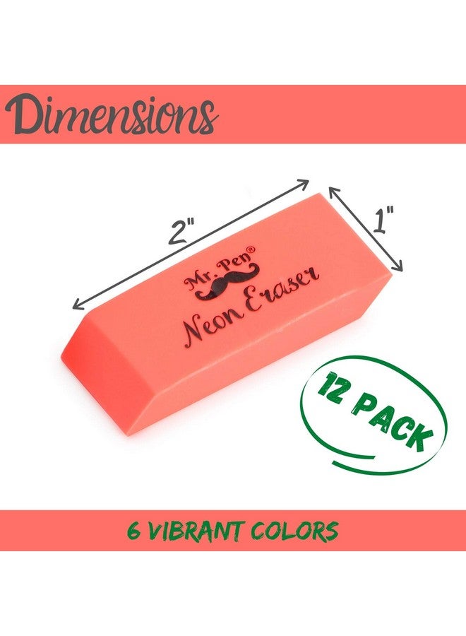 مستر. بين ممحاة، ممحاة قلم رصاص، عبوة من 12 قطعة، ألوان نيون، ممحاة، ممحاة، ممحاة للرسم، ممحاة قلم رصاص، ممحاة قلم رصاص، ممحاة للأطفال، ممحاة فنية للرسم، ممحاة فنان، ممحاة ملونة - Image 2