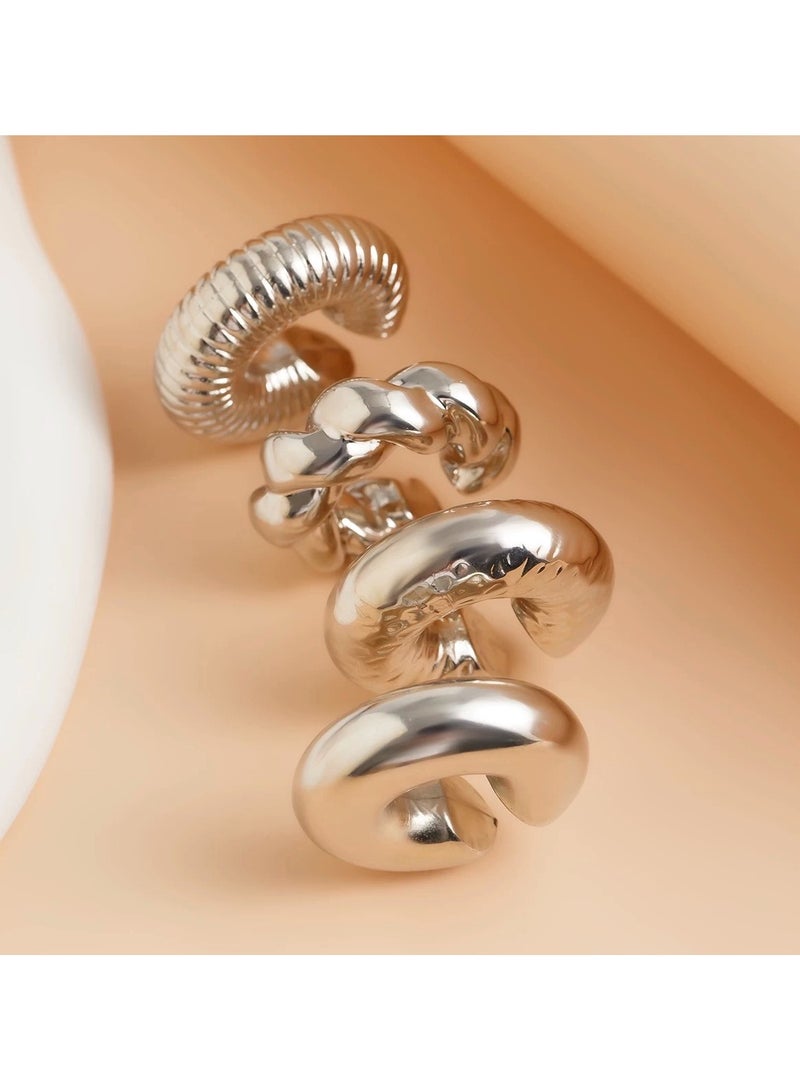 Clip-On Earrings – set of 4 (Silver)  - Image 1