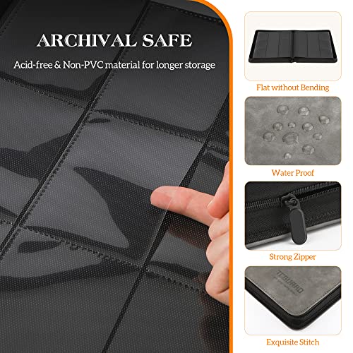 TCGUARD Trading Card Binder 9 Side Loading Pocket Card Album Hold Up to 540 Cards Zipper Binder for Cards Collection TCG Card Holder for Game Card Sports Card Yugioh MTG etcGrey - Image 3
