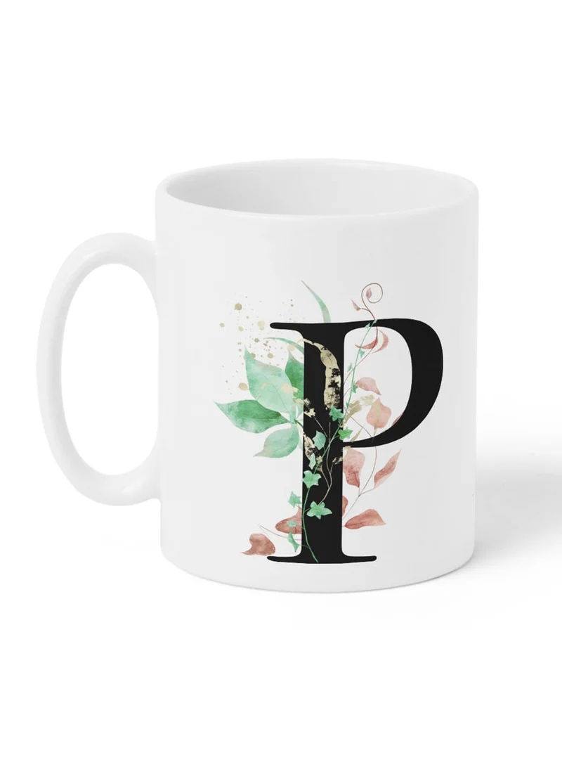 لوحة كوب سيراميك  أونصة بتصميم حرف  على الجانبين