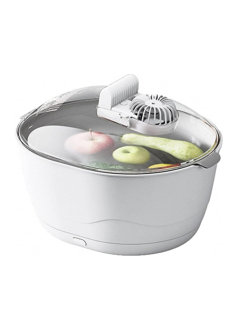 4 In1 Food Thawer Fresh Keeping Thawing Tray With Drainer Household Fruit And Vegetable Cleaning Basket 2 Size (White) - Image 1