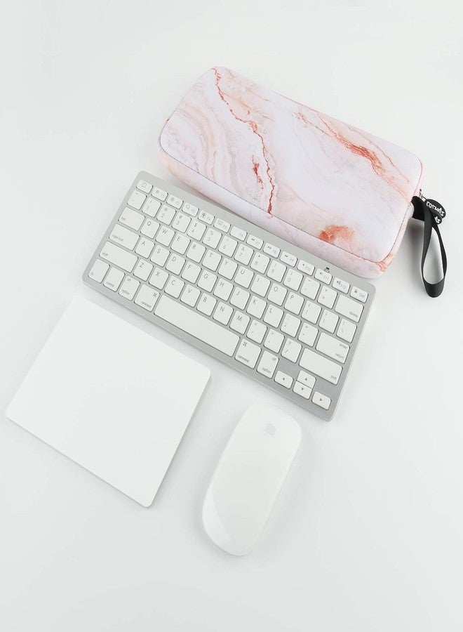 CM Neoprene Carrying Keyboard Sleeve Case Bag Protection Pouch Compatible with Magic Keyboard 1 & 2, Wireless Keyboard, Magic Mouse, Magic Trackpad and Wireless Trackpad (Pink Marble Pattern) - Image 5