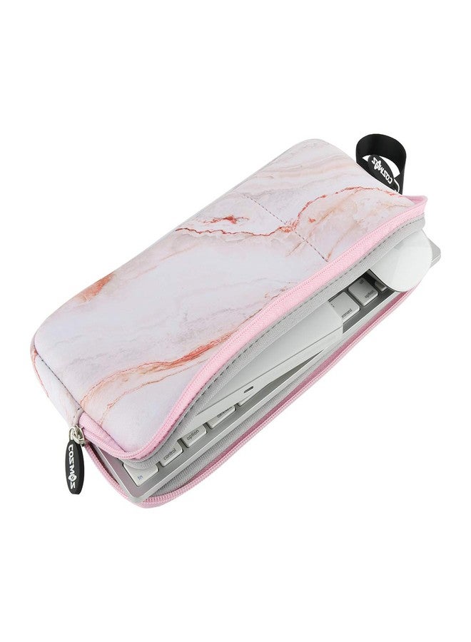 CM Neoprene Carrying Keyboard Sleeve Case Bag Protection Pouch Compatible with Magic Keyboard 1 & 2, Wireless Keyboard, Magic Mouse, Magic Trackpad and Wireless Trackpad (Pink Marble Pattern) - Image 3