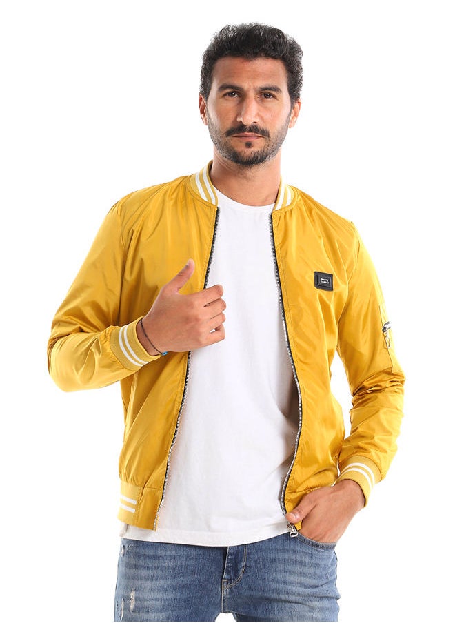 Double Striped Cuffs & Hem Lightweight Jacket - Mustard - pzsku/Z043394CAC14B57034744Z/45/_/1669802201/ac57a074-7793-422c-8fff-0006f6d5594d