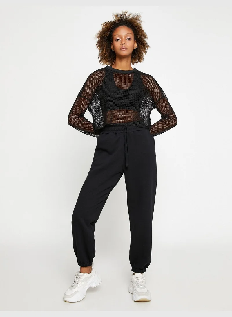 KOTON Cotton Drawstring Jogger Sweatpants