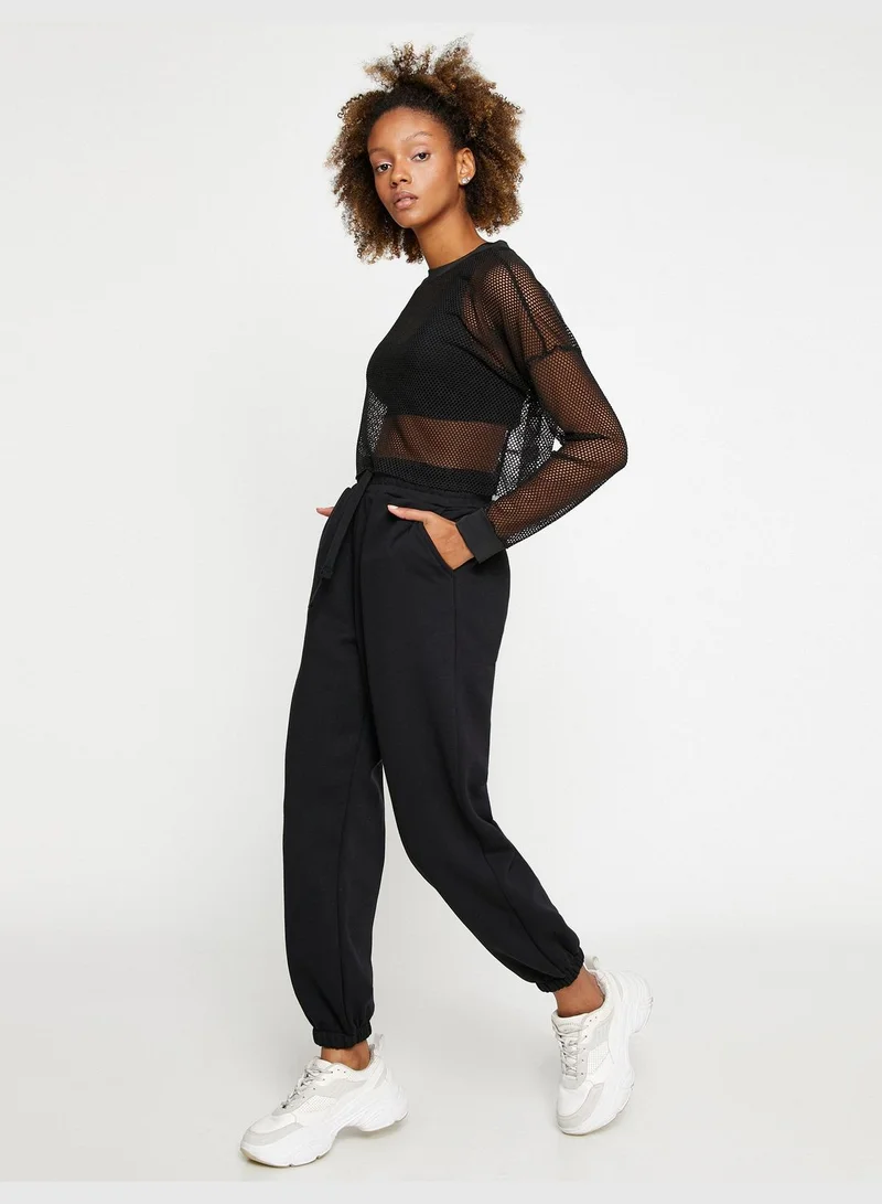KOTON Cotton Drawstring Jogger Sweatpants