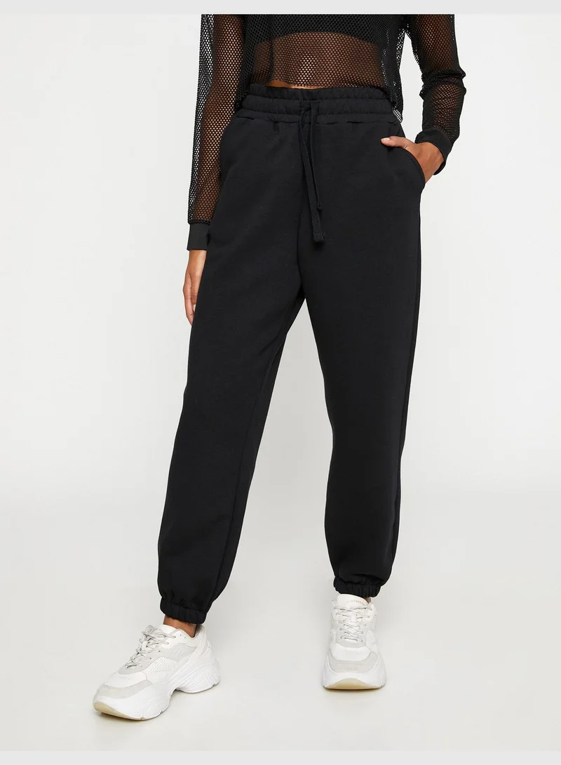 KOTON Cotton Drawstring Jogger Sweatpants
