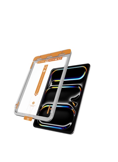 Screen Protector For Apple Ipad 10.9/11 , Made Of Glass And Clear Plus Flexible Film Back Protector (Non-Glass) From X-Wolf, Resistant Shocks And Scratches. It Consists Of Flat Glass That Covers The Entire Front Screen, Comes With A Template That Makes Installation Easy