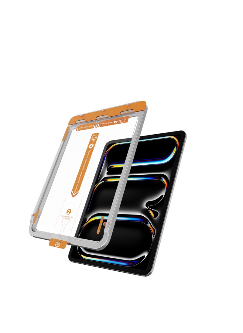 Screen Protector For Apple Ipad 10.9/11 , Made Of Glass And Clear Plus Flexible Film Back Protector (Non-Glass) From X-Wolf, Resistant Shocks And Scratches. It Consists Of Flat Glass That Covers The Entire Front Screen, Comes With A Template That Makes Installation Easy