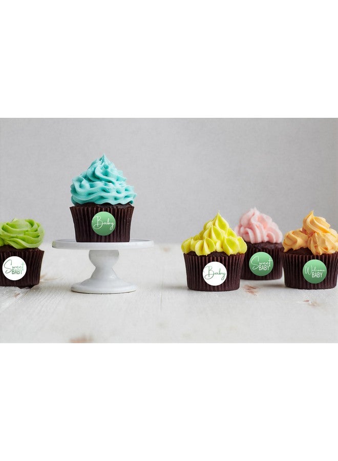 RokAPary 216 Modern Baby Shower Green Kisses Labels for Baby Shower Or Baby Sprinkle Party Or Event Decorations, Stickers, Wrappers, Favors. Made in USA - Image 2