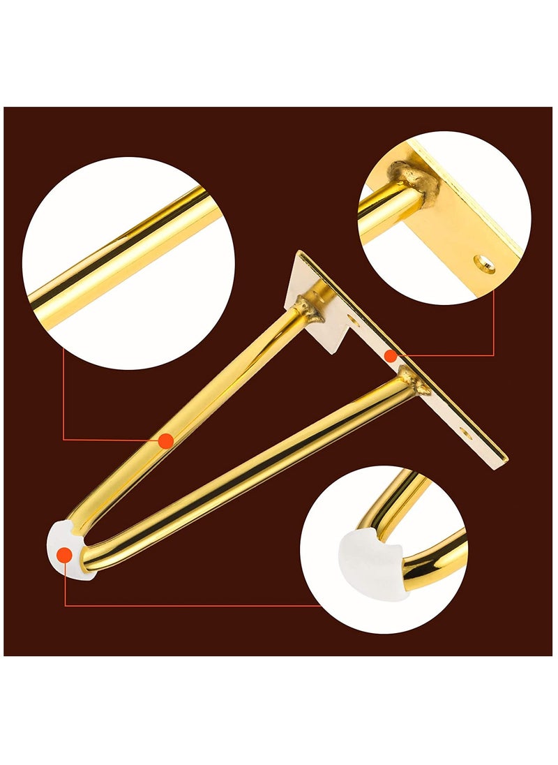 KASTWAVE - 6 inch / 15cm Gold Hairpin Table Legs, 4PCS Modern DIY Metal Furniture Legs, Double Weld Table Legs with Floor Protectors and Screws for Coffee and End Tables, Chairs, Home DIY Projects - Image 1