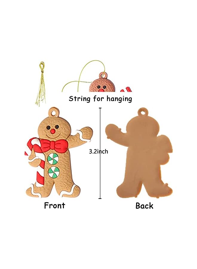 The Bros زينة شجرة عيد الميلاد على شكل رجل خبز الزنجبيل 12 قطعة لتزيين عيد الميلاد - زينة شجرة عيد الميلاد زينة خبز الزنجبيل البلاستيكية زينة معلقة لعيد الميلاد لوازم الحفلات (أ) - Image 3