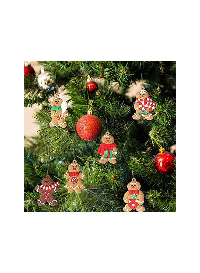 The Bros زينة شجرة عيد الميلاد على شكل رجل خبز الزنجبيل 12 قطعة لتزيين عيد الميلاد - زينة شجرة عيد الميلاد زينة خبز الزنجبيل البلاستيكية زينة معلقة لعيد الميلاد لوازم الحفلات (أ) - Image 4
