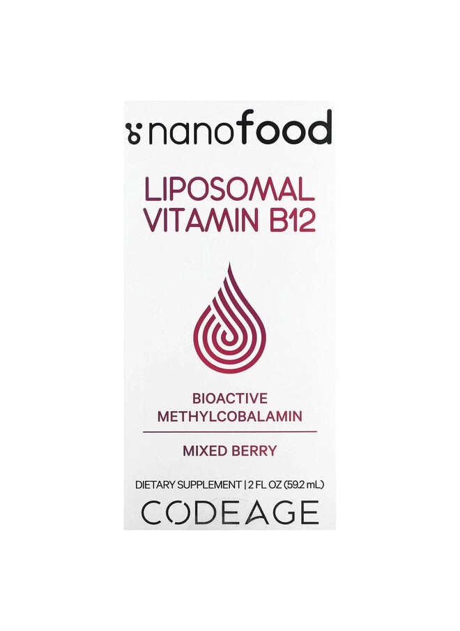 Codeage Liposomal Vitamin B12, Mixed Berry, 2 fl oz (59.2 ml)  - Image 1
